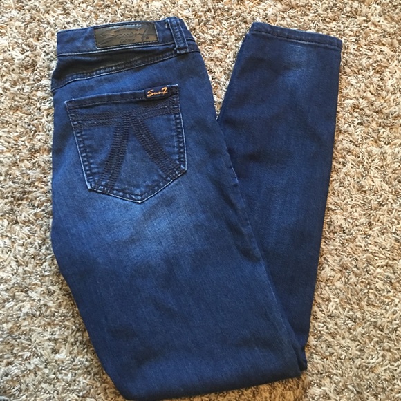 7 Seven dark stretchy skinny jeans