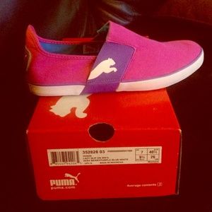 Brand new Puma pink and purple slip on