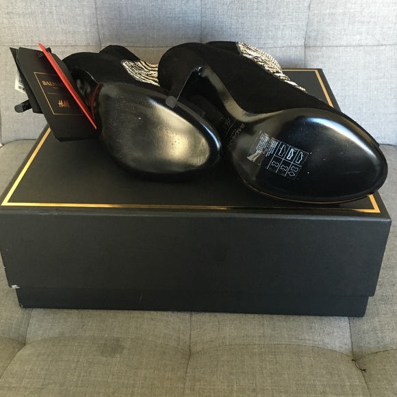 HM x BALMAIN Studded Peep-Toe Bootie - Picture 2 of 4