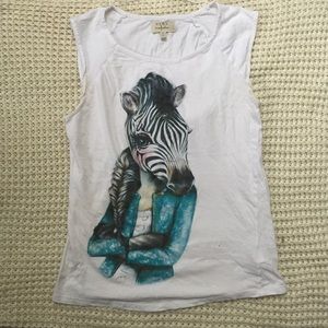 Zara White Graphic Tee