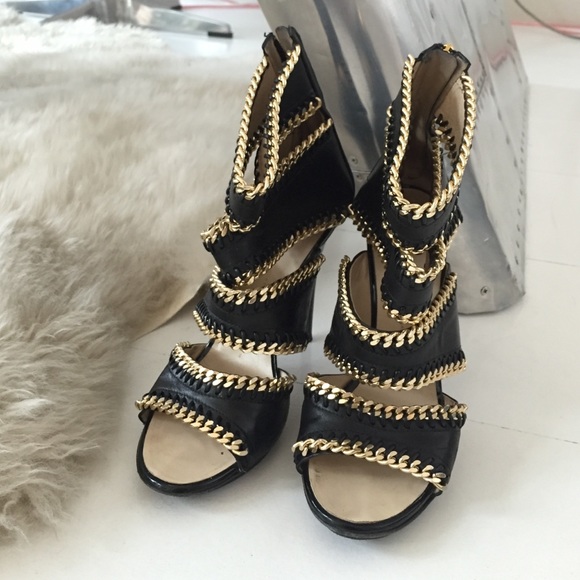 *FLASH*Gold Chain Detail Giussepe Zanotti Sandal - Picture 2 of 4