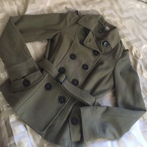 H&M Olive Green Peacoat Size 6