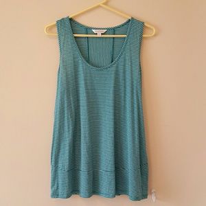 Teal stripe tank top
