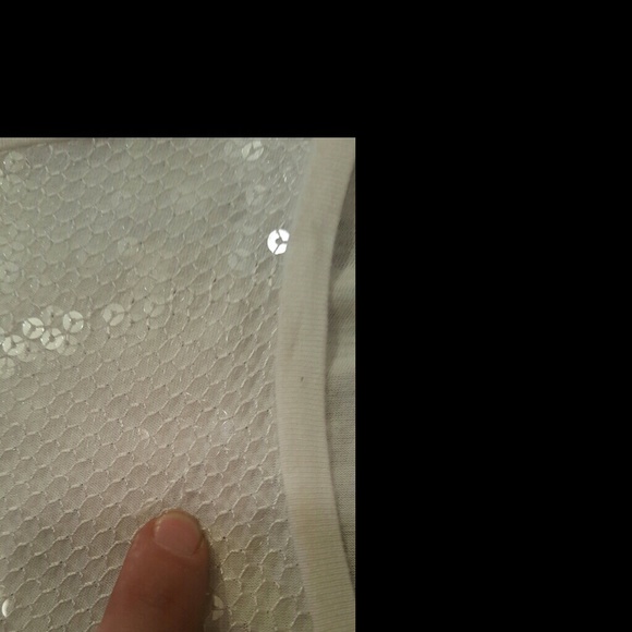 RN Convertible white sequin top - Picture 3 of 4