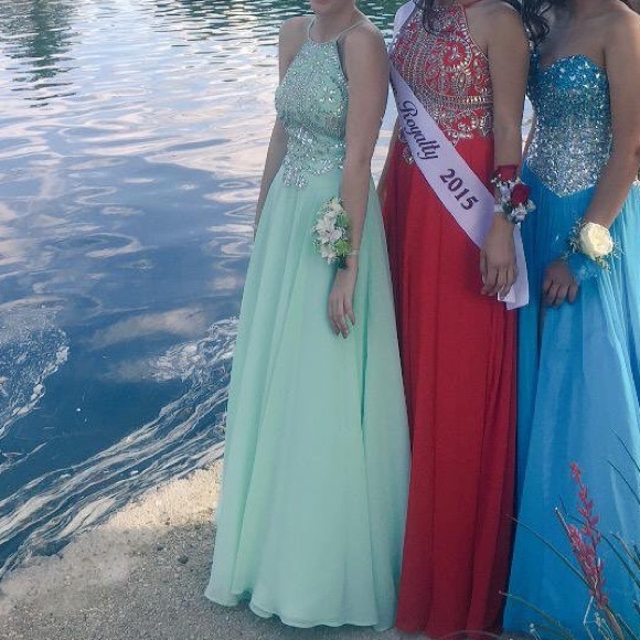 Mint prom dress