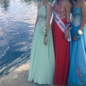 Mint prom dress