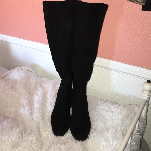 Black Suede thigh high boots