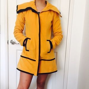 Modcloth Gold and black zip up coat