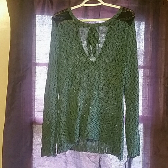 Teal and black sweater