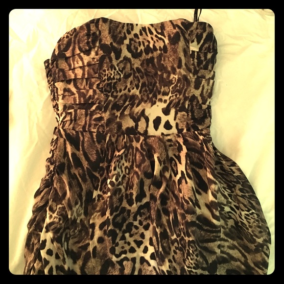 Bebe leopard strapless dress
