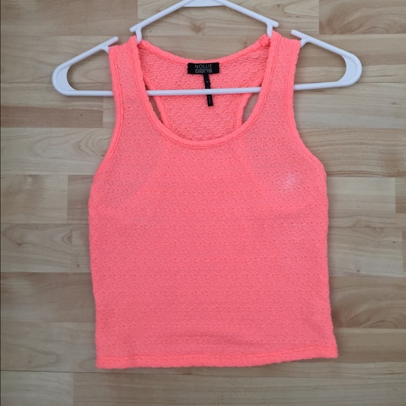Adorable Bright Pinkish/ Orange crop tank top!