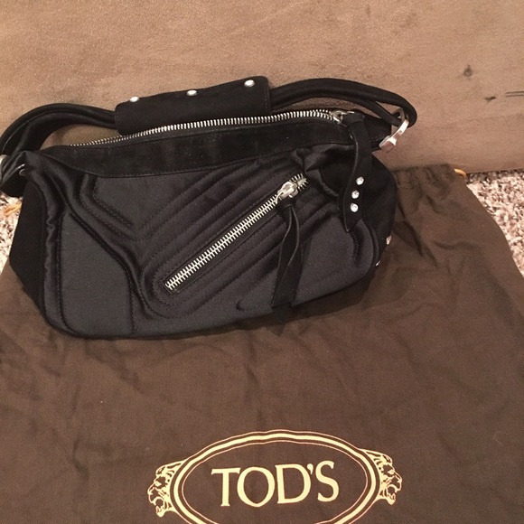 Tod's limited edition suede and satin evening bag