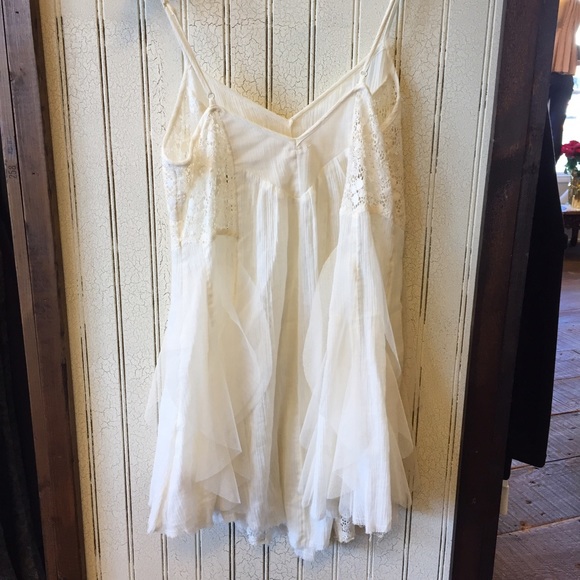 ✨FLASH SALE✨Free People ivory lace tulle slip dres - Picture 3 of 4