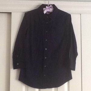 J. Crew navy button down cotton stretch blouse