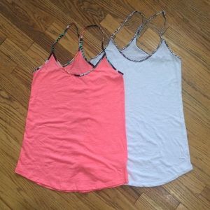 VS PINK NWOT racer back contrasting trim tanks
