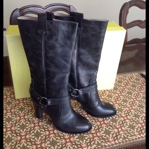 DKNY Box Calf Black Boots