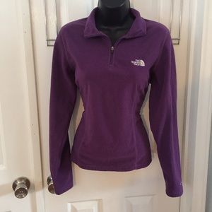 Purple North Face fleece pull over with zipper