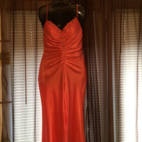 Peach after 5 long gown.