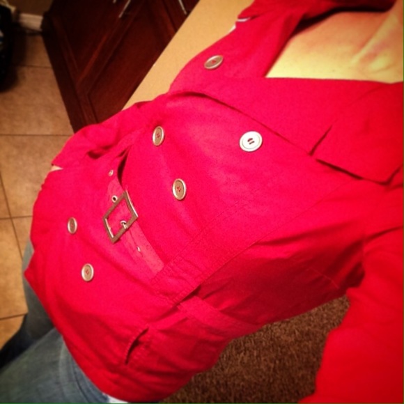 Jackets & Blazers - Lightweight red trench jacket!