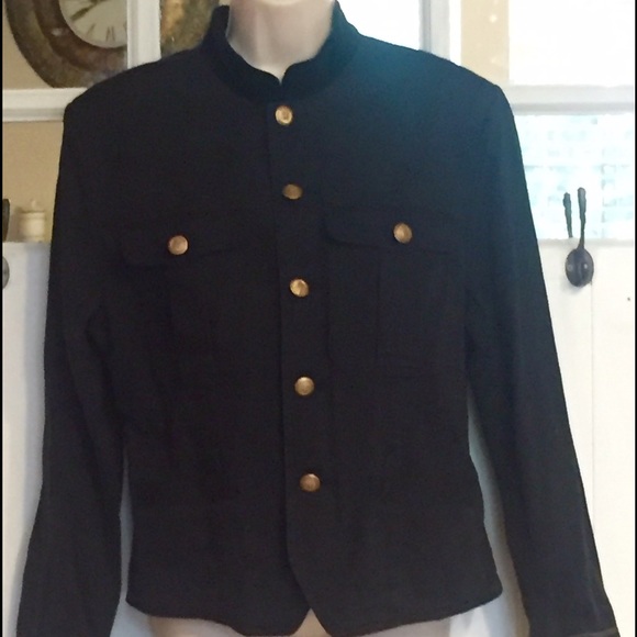 Liz Claiborne "Lizwear" Black Military Jacket