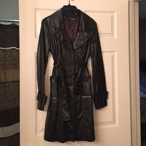 Bebe fax leather trench coat