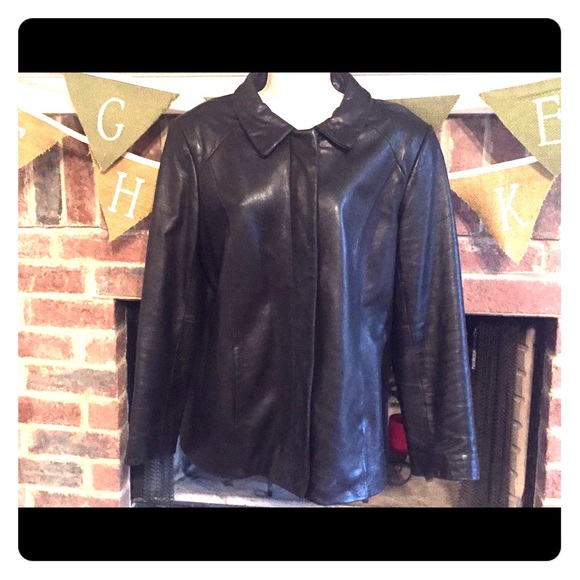 Alfani Black Leather Jacket