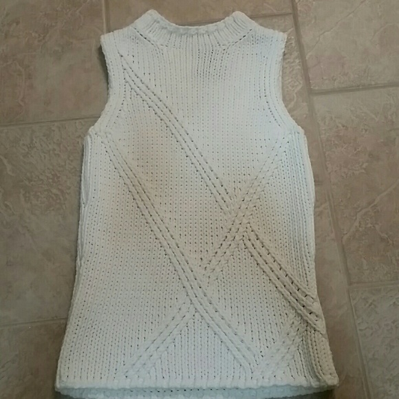 Cream sleeveless sweater from Ann Taylor