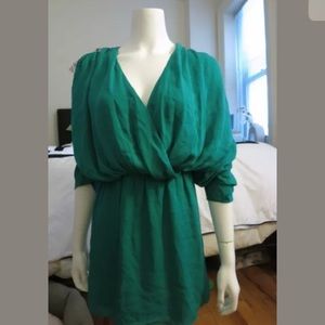 Parker Green silk short sleeve dress sz Xs