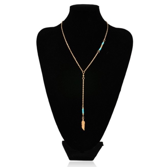 Fashion gold feather necklace - Picture 3 of 3