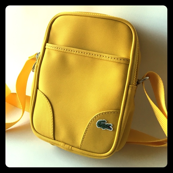 LACOSTE yellow crossbody / messenger bag or purse