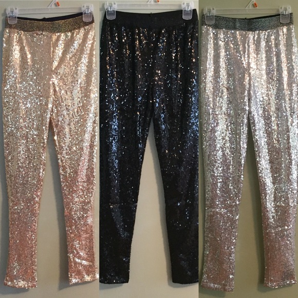 🚨LAST PAIR🚨Sequin Stretch Leggings - Picture 2 of 3