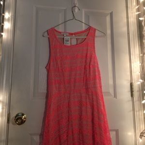 Coral lace dress