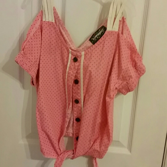 Pink Polka Dot Crop Top
