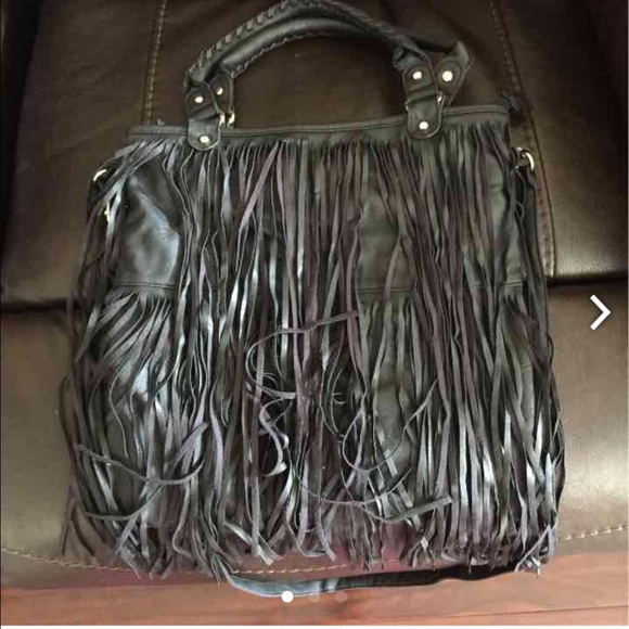 Kardashian black fringe bag
