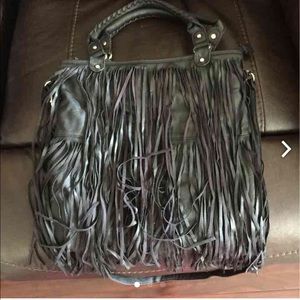 Kardashian black fringe bag