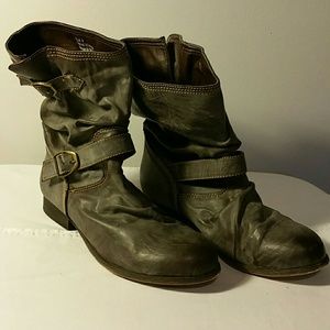 Leather Zigisoho grey slouchy boots