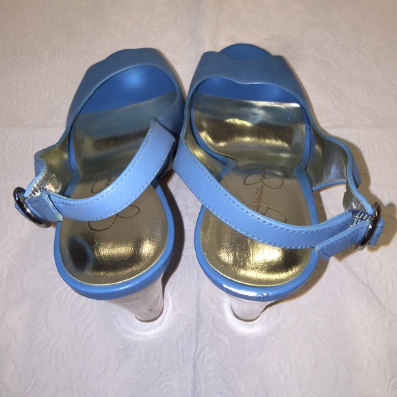 Jessica Simpson Blue Leather Slingback Pumps - Picture 4 of 4