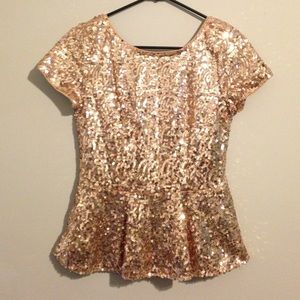 Sequin Peplum Top