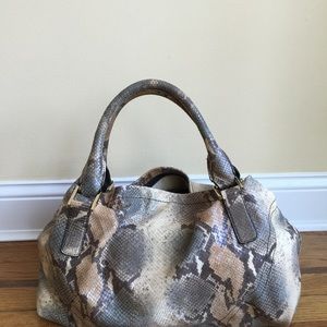 Snake and leather Bill Blass handbag.