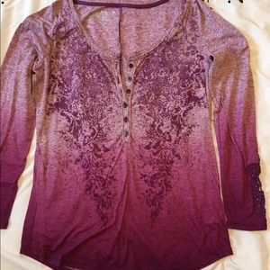 Long sleeve ombré shirt