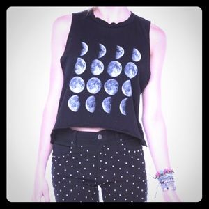 Brandy Melville Moon Phases crop muscle tee