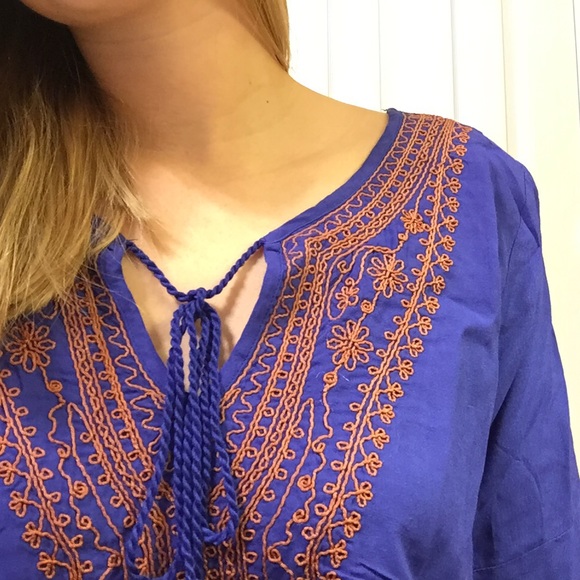 🎉HP x 2 • Royal Blue Boho Top - Picture 2 of 4