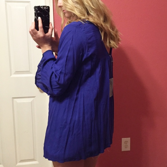 🎉HP x 2 • Royal Blue Boho Top - Picture 3 of 4