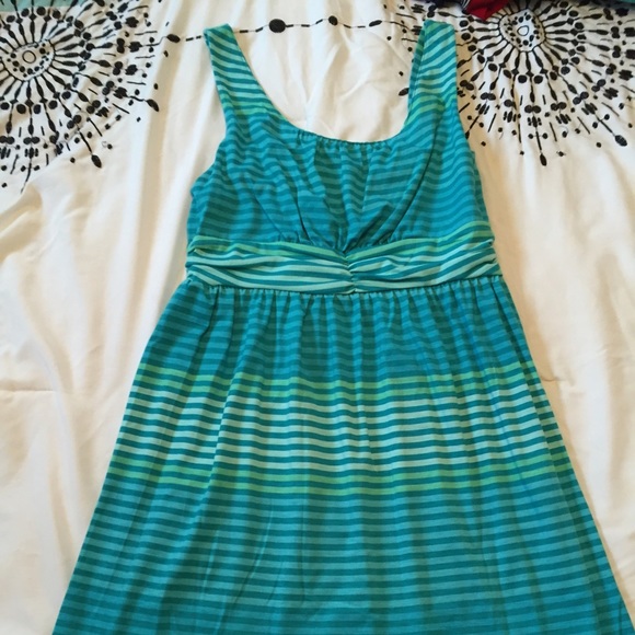 Teal stripped dress