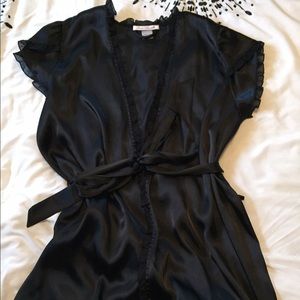 Silky black robe