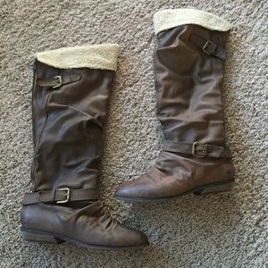 tall brown boots