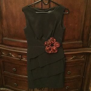Little black dress with red flower!