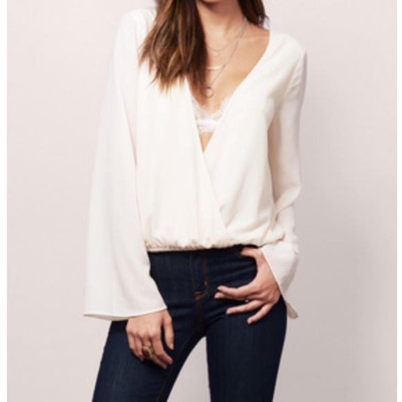 Cream long sleeve top