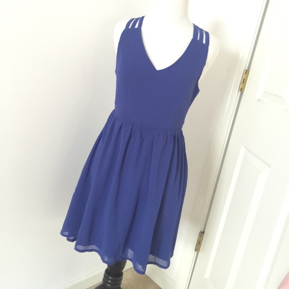Royal Blue Criss Cross back Dress