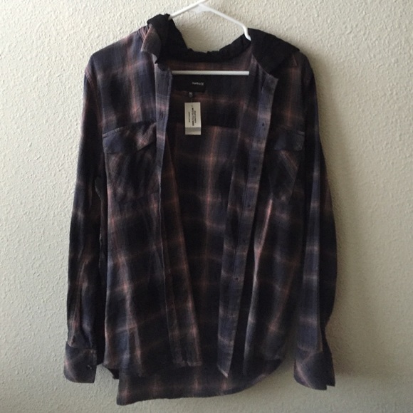 Hurley flannel with hood